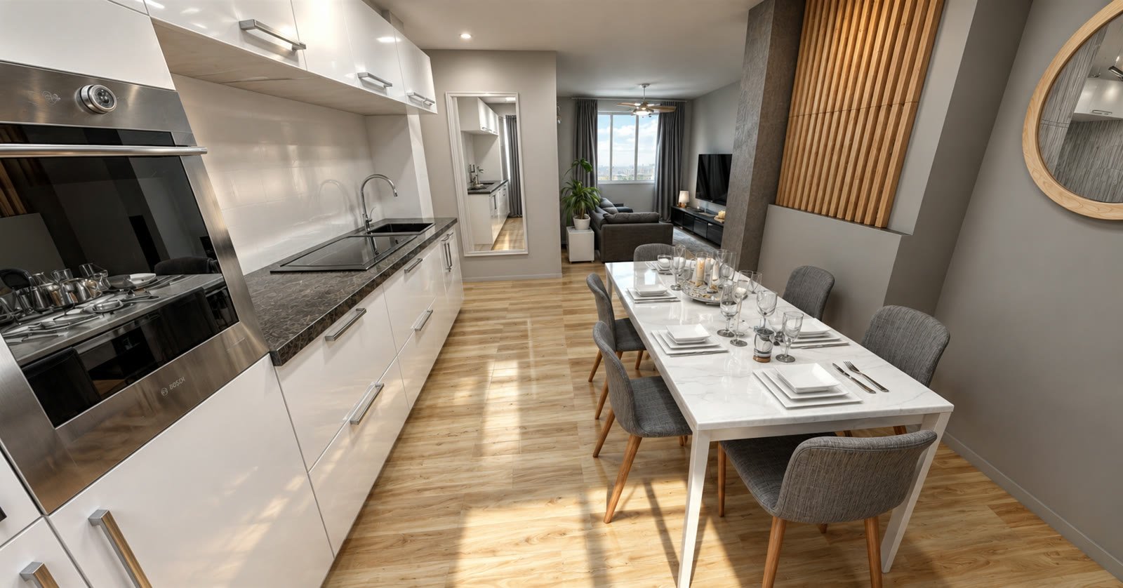 Cocina y salón reformados en Vitoria — Gorbea